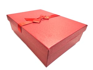 Dárková krabička červená s mašličkou